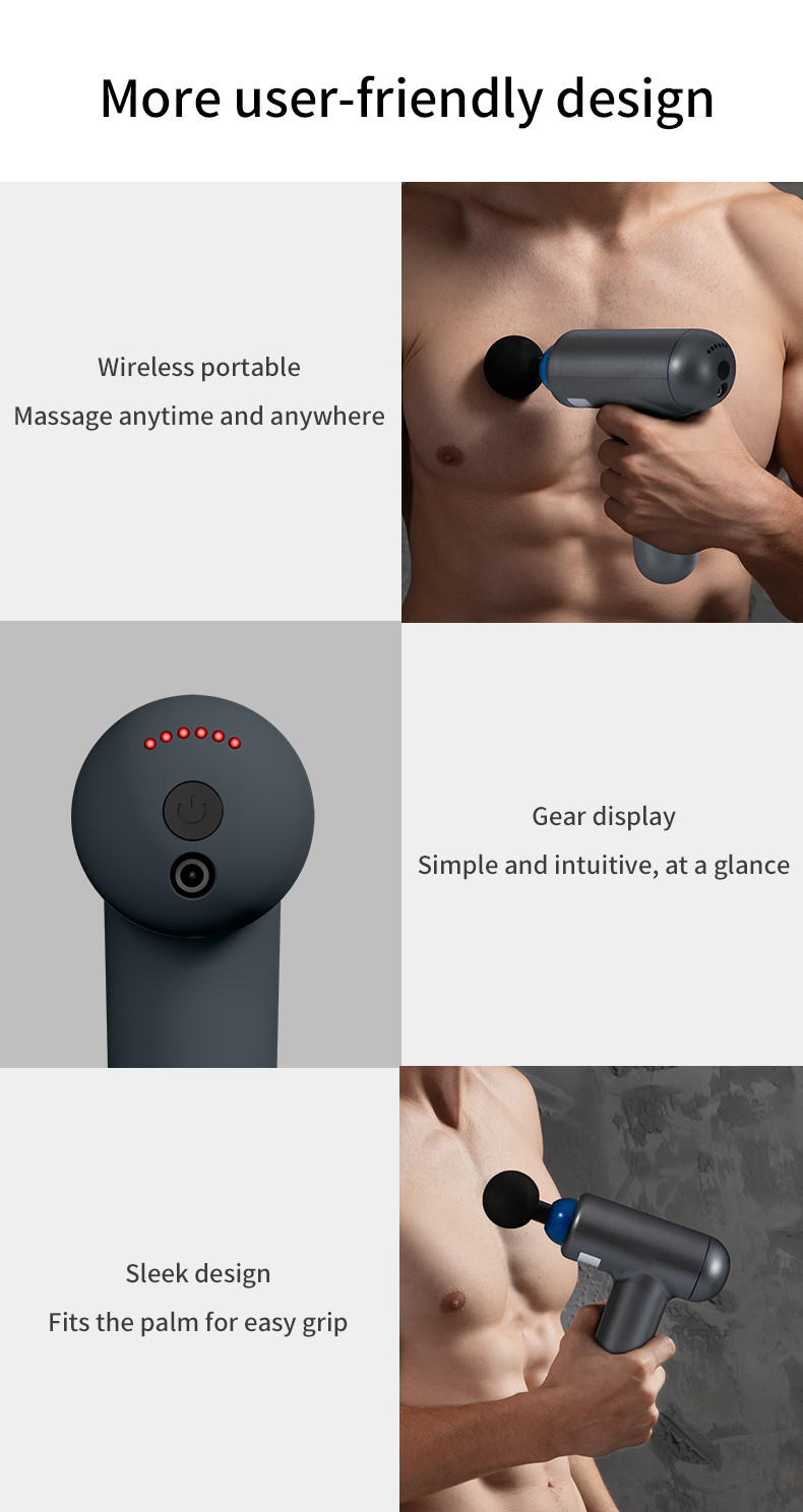 Custom Logo 24W Fascia Massage Gun Electronic Vibration Red