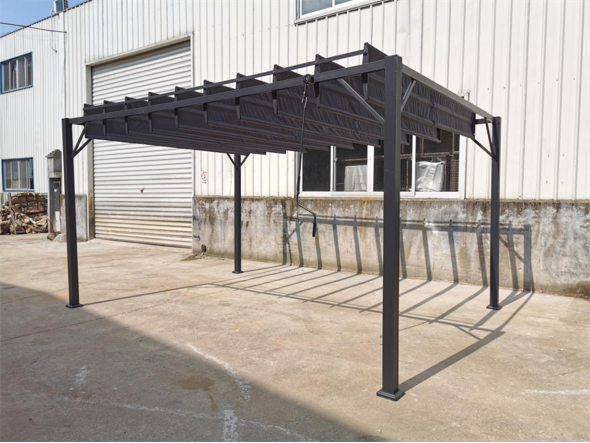 Flat Garden Iron Gazebo Outdoor PVC Coated Metal Canopy Gazebo