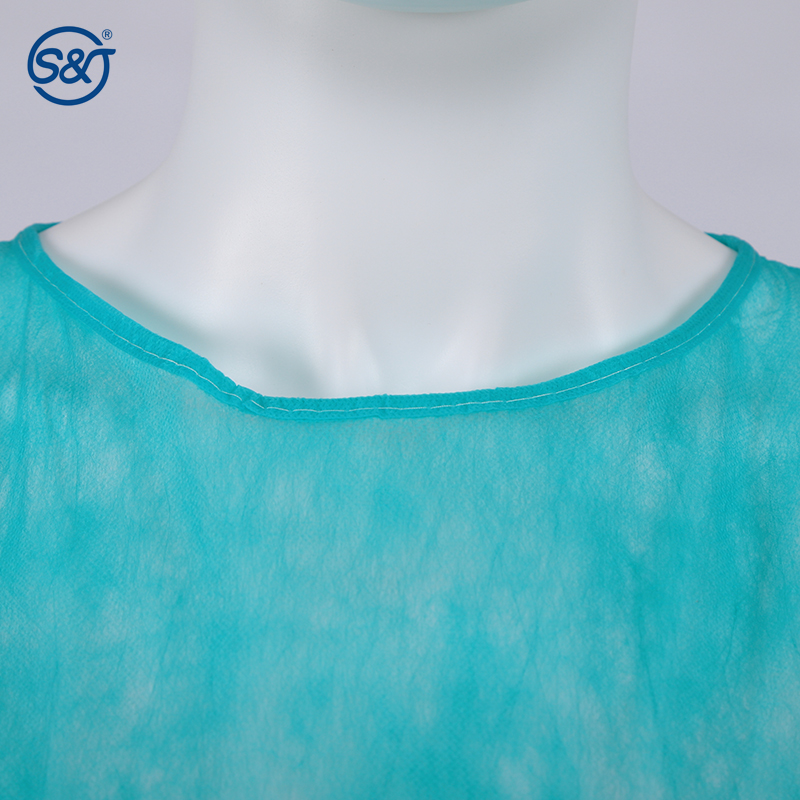 S&J Breathable and Flexible Disposable Non woven pp pe Medical Isolation Gown 510k 35g pp Latex-free Surgical Isolation Gowns