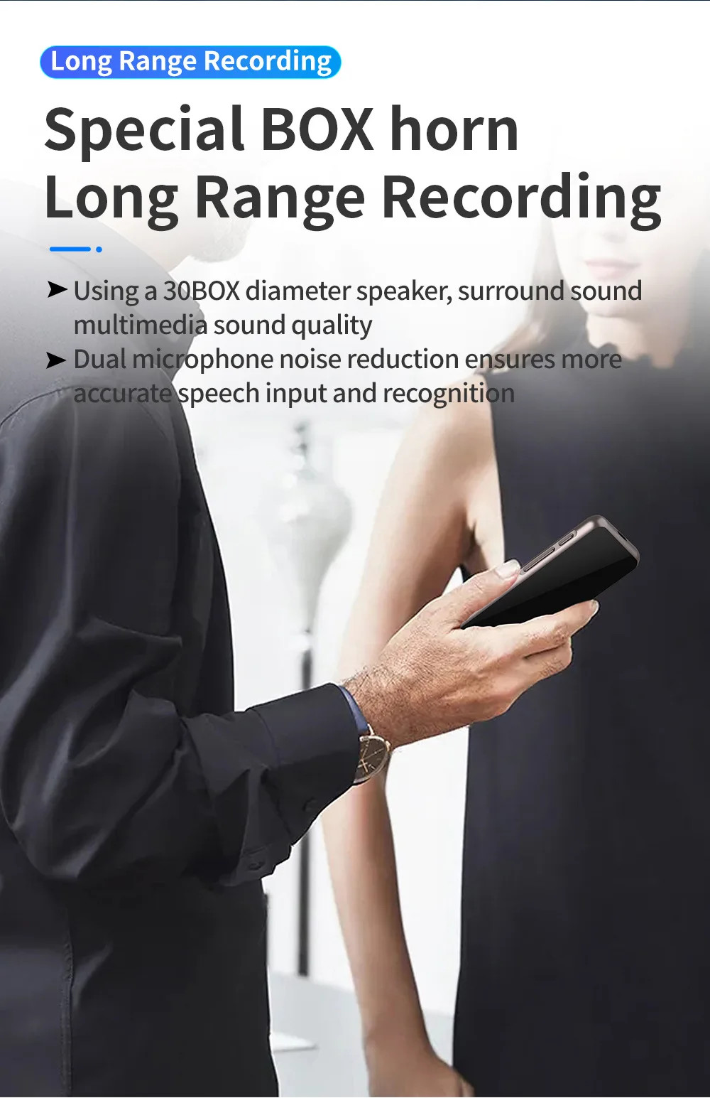 Smart M10 AI Language Voice Translator Recorder ChatGPT For Overseas Travel