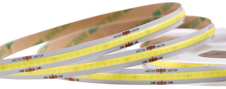 Waterproof COB LED Strips No Dots Connecting Cutting 12 24 Volt White Super Bright