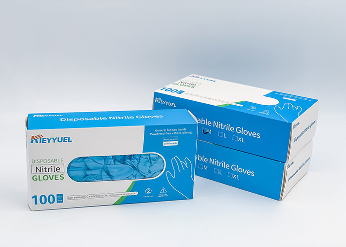 CE / FDA Disposable Nitrile Gloves Resistant To Punctures Customized Size