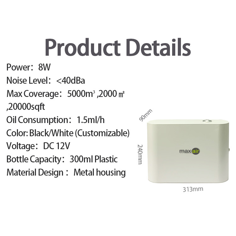 Smart Metal Housing Aromatherapy Oil Diffuser 300ml Plastic Bottle Low Noise Level 40dBa