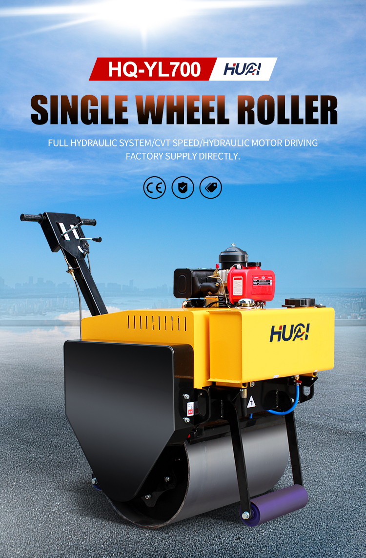 Road Construction 0.5 Ton Vibratory Roller with and Hydraulic Station Drive Method
