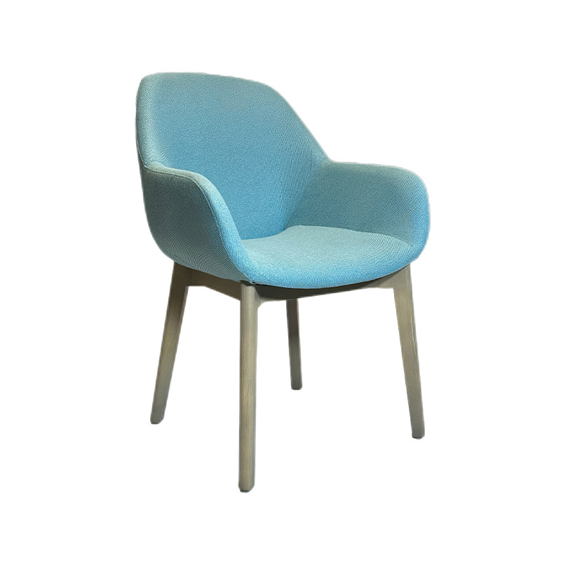 Hotel Furniture Wholesale Northern Europe Fabric Solid Wood Chair for Dining Room