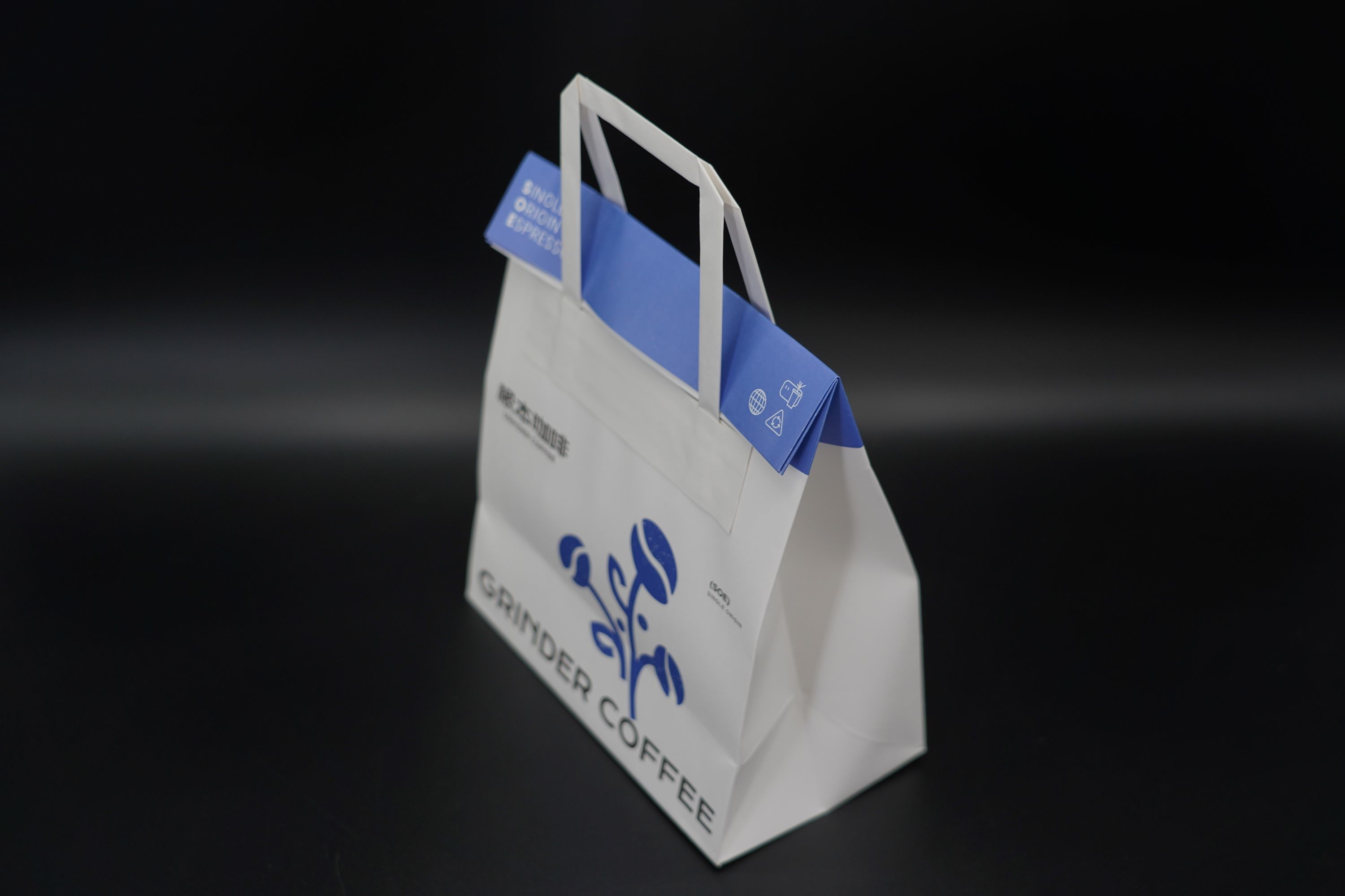 Customized Printing Paper Bags Folding Mouth Personalised Paper Bags With Handles