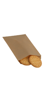 BagDream 5.5x7.75" Brown Greaseproof Paper Bags 100PCS