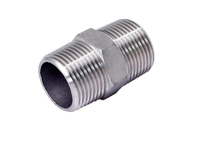 316 Stainless Steel Hex Nipples , 1/2" X 1/2" NPT Male Nipple
