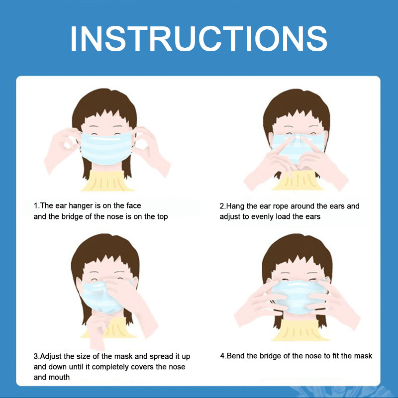 Adjustable Surgical Disposable Face Mask Non Woven Earloop Protective Mask CE / FDA