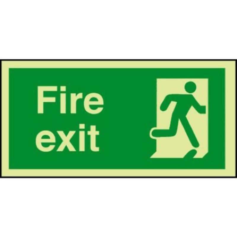 Customized Green Photoluminescent Safety Exit Sign Glow In The Dark