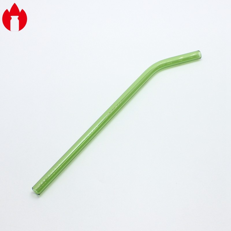 Transparent Green Borosilicate Glass Tubing Straw