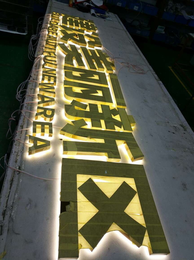 Wall Mounted 3D LED Backlit Signs , Stainless Steel Custom Laser Cut Letters