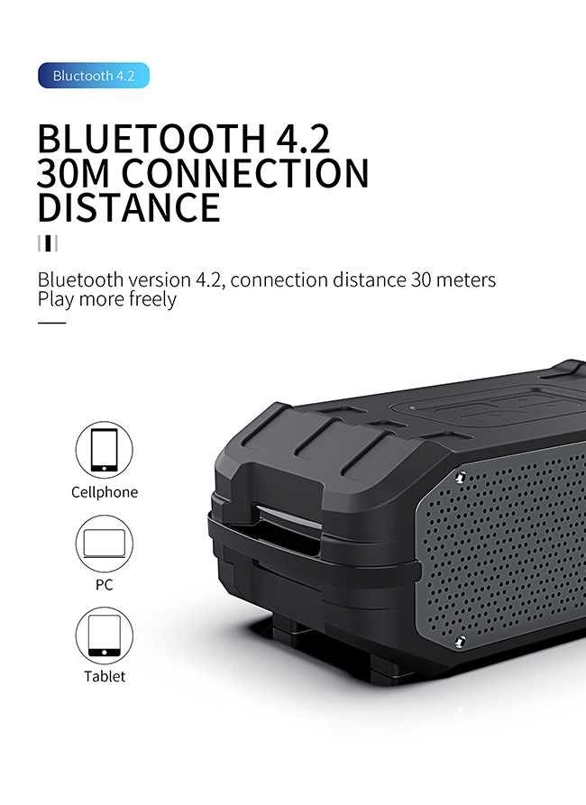 Micro USB 2400mah Large Batter 30ft Portable Mini Bluetooth Speaker
