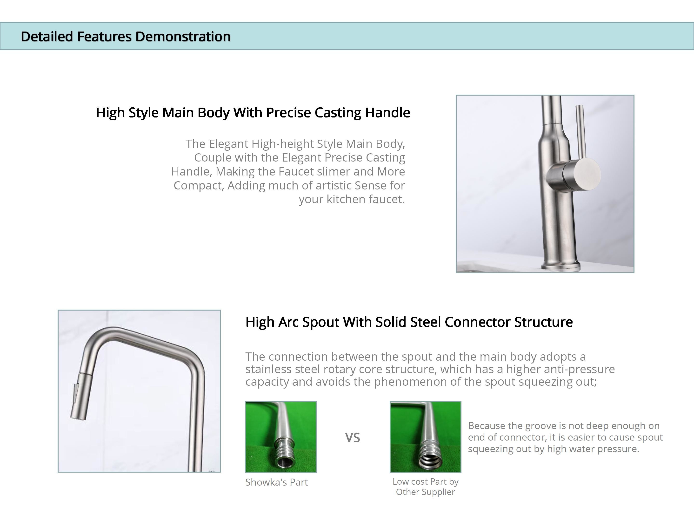 Sus304 Stainless Steel Kitchen Sink Faucets