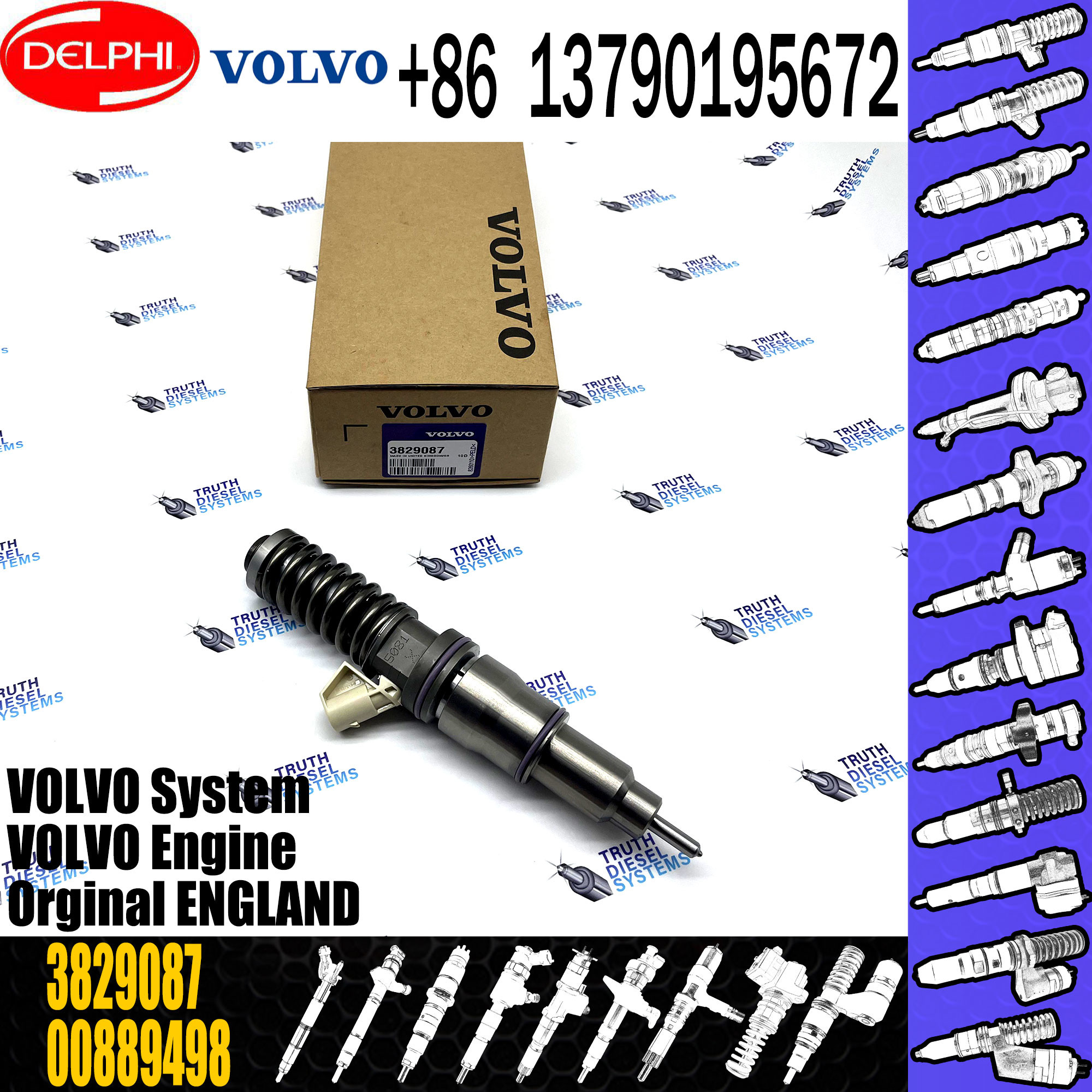 New Diesel Fuel Injector 3803637 BEBE4C08001 3803637 3829087 For VOL TAD1641GE 21582096 20430583