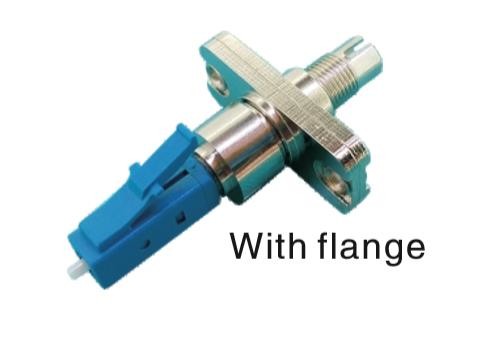 Plastic / Metal Body Fiber Optic Adapter DIN Female To FC/ST/LC Male Hybrid Converter