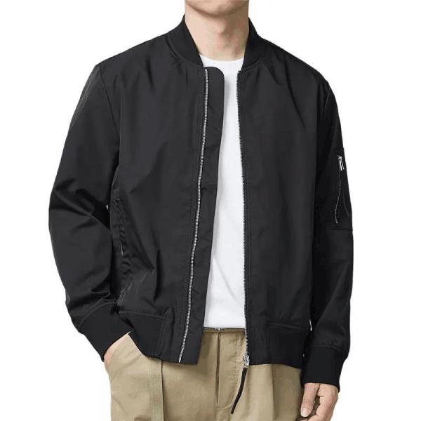 Solid Color Smart Casual Flight Coat Men&prime;s Bomber Jacket