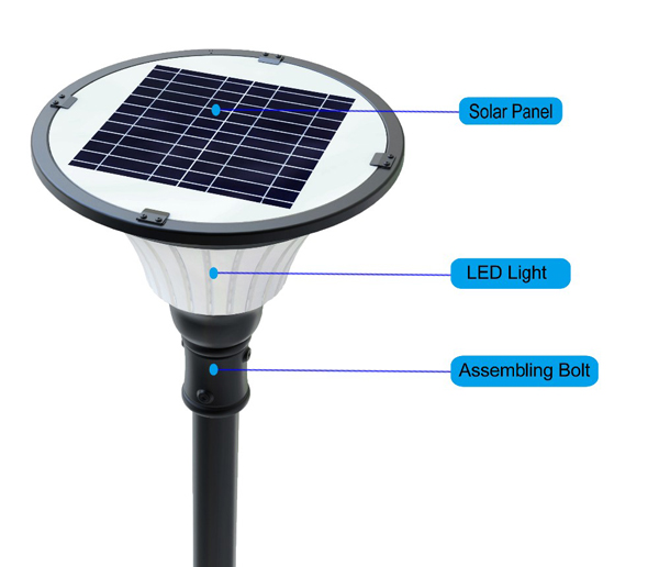 High Quality 10W Led Solar Energy Courtyard Light Pole Light For Garden With Factory Price