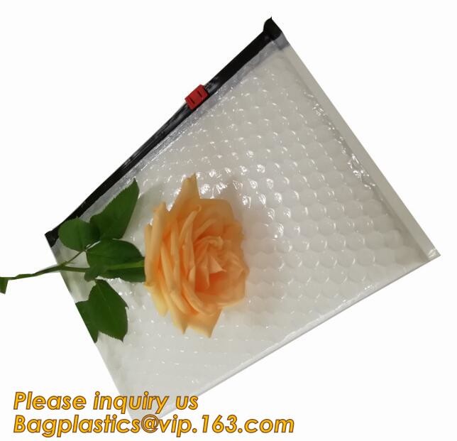 Holographic Factory Shiny gold Cosmetic bag Zipper Bubble Bag zip-lock Slider Padded Mailer metallic bubble zipper bagea