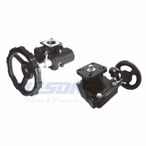 ISO 5211 Standard Manual Override Gearbox With ISO Actuator And Valve Mountings