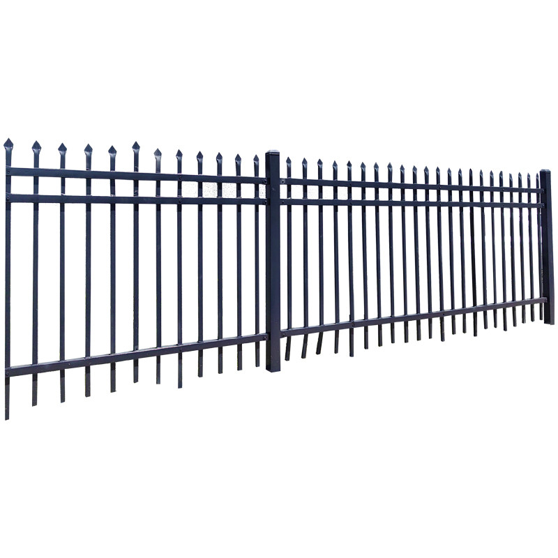 Flooring Mounted Outdoor Iron Fence With Modern Design And Welded Construction