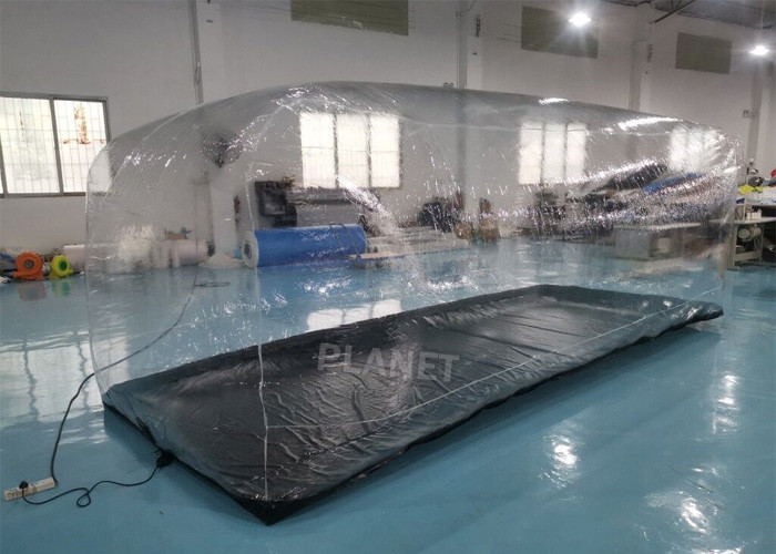 Transparent PVC 5x2x1.8m Inflatable Car Capsule With Filter