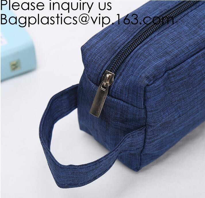 Customized luxury canvas Korean makeup pouch travel cosmetic bag,Promotional Eco friendly Cotton Canvas Zipper Makeup Co