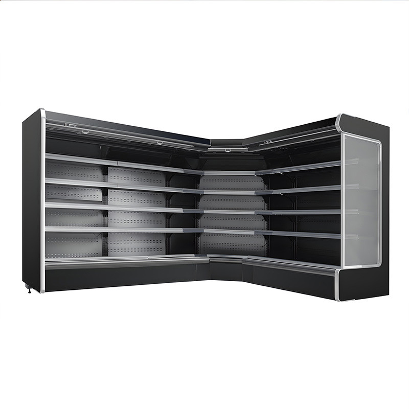 LED Open Showcase Chiller Supermarket Fruit Vegetable Air Curtain Display Cabinet
