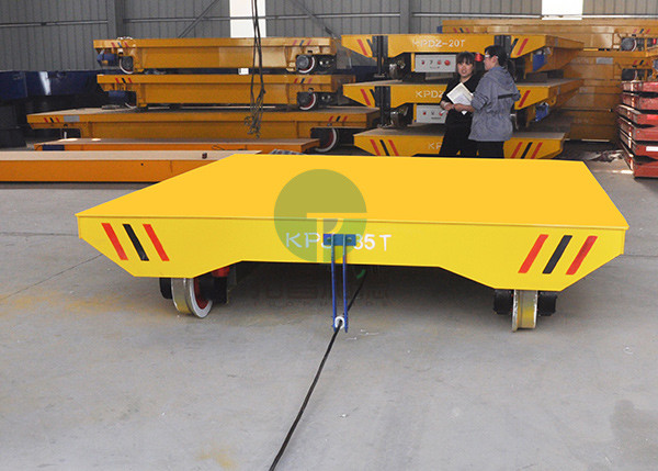 Flatbed Automatic Motorized Rail Guided Foundry Industry Transfer Carts Suppliers