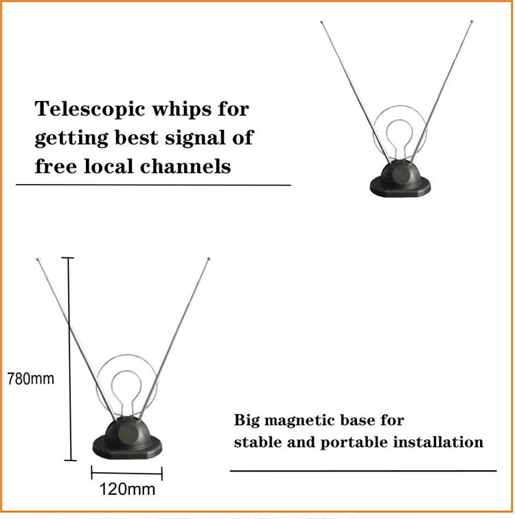 OEM 1-4dBi Old Model TV Antenna Indoor Dab Aerial With Decoder