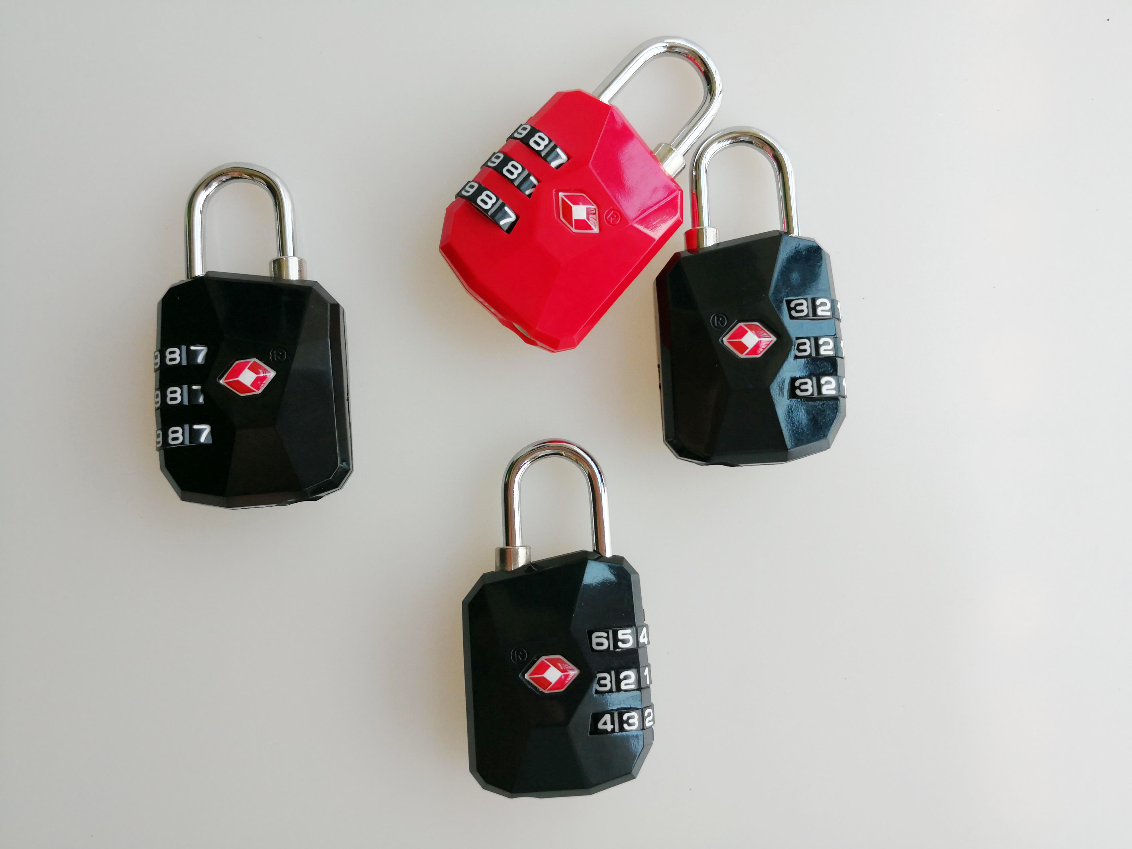 40CM Length TSA Cable Lock Zinc Alloy 3 Dial Combination Lock ROHS Approved