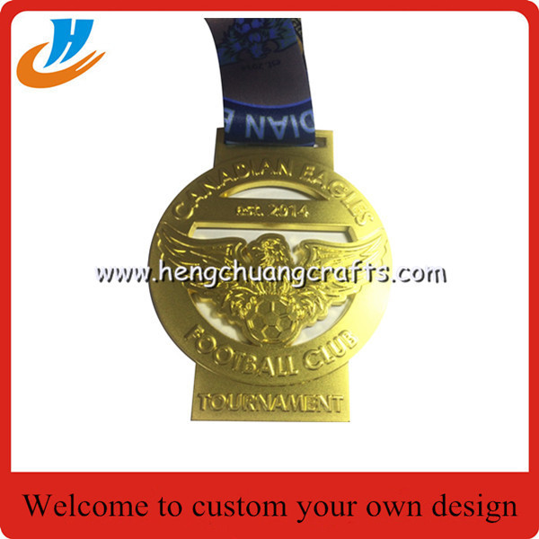 Wholesale custom gold award medals with ribbon for sports awards