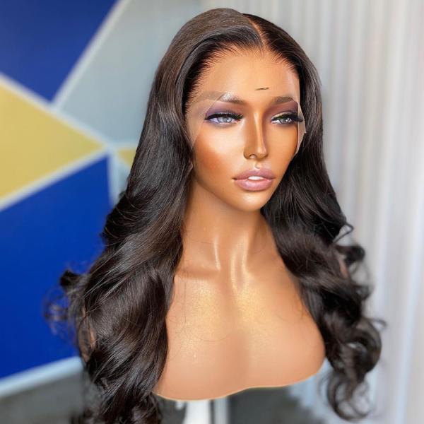 Wig lace wigs chemical fiber headgear front lace long curly wig