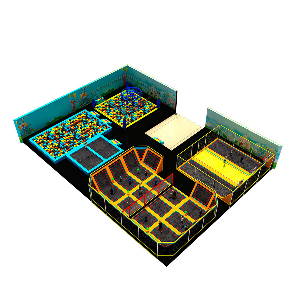 OEM soft play area for toddlers Galvanized Metal With Trampoline Park