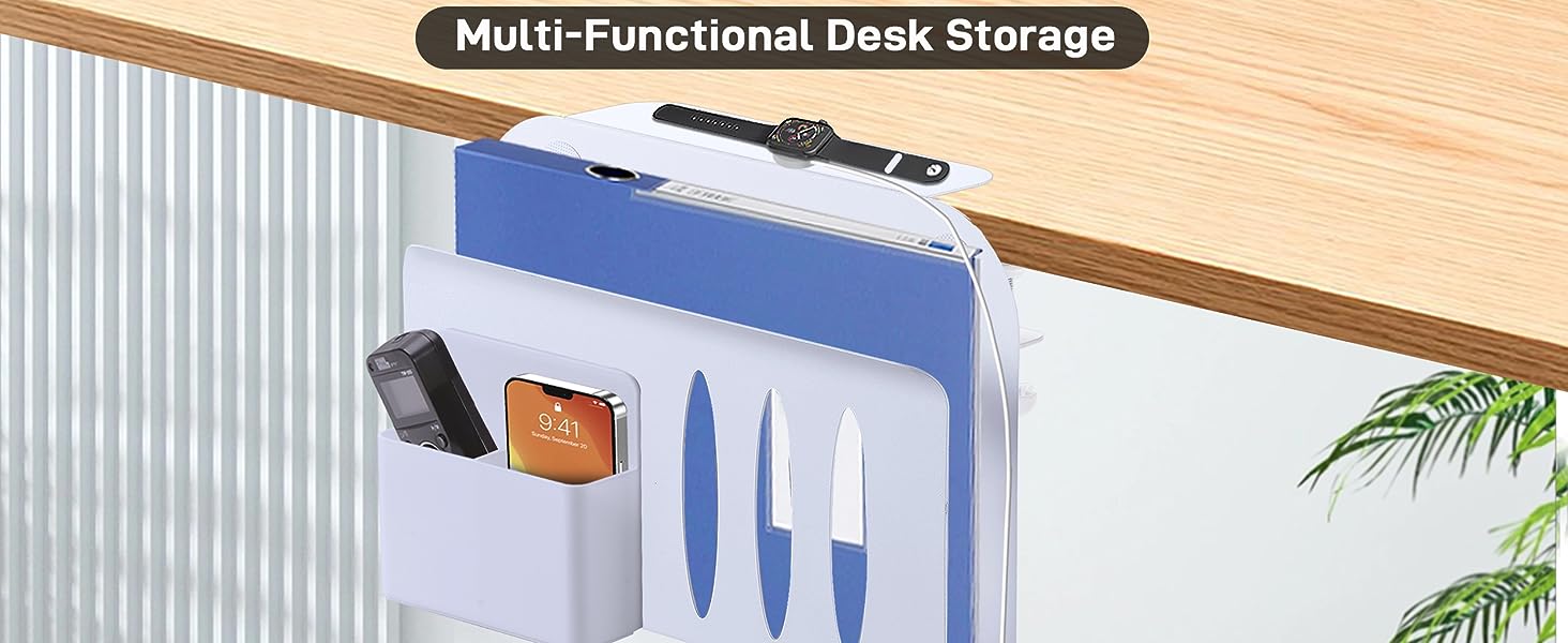 Table Side Storage for Perfect Standing Desk Cable Management Rack Single Tier Design