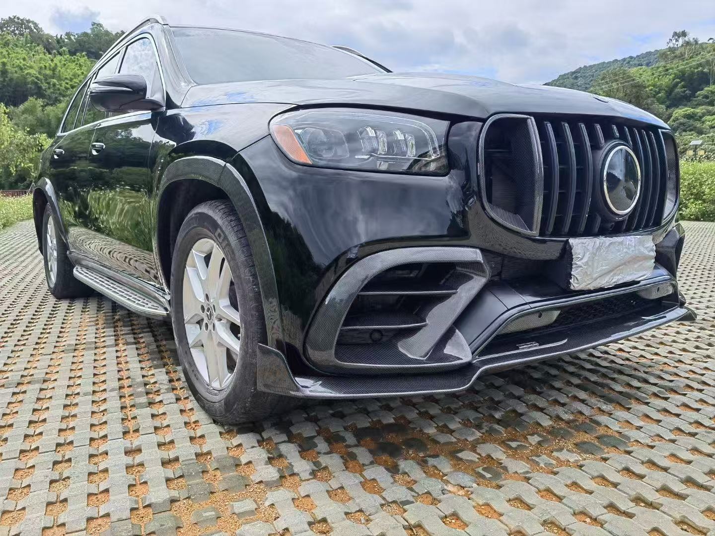 For Mercedes X167 GLS450 Carbon Fiber Body Kit GLS Upgrade BS Style Front Lip Diffuser Spoiler Widebody Kit