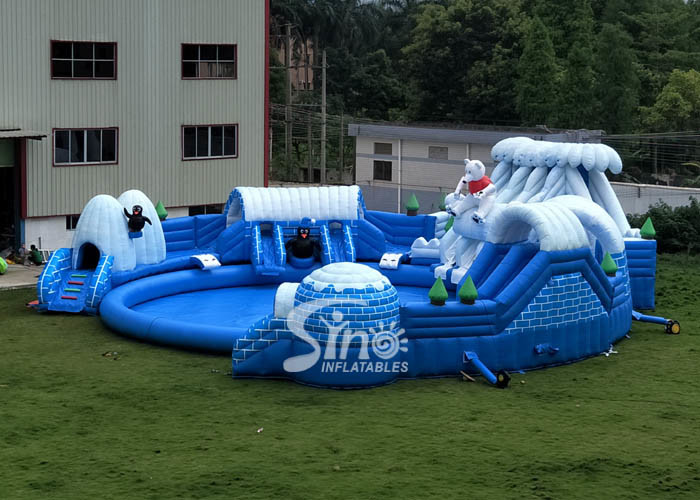 Snow N Ice World Giant Inflatable Water Park On Land With Big Inflatable Pool For Kids N Adults