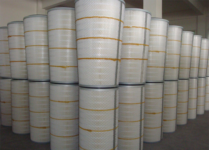Industry Dust Collector Cartridge Filter Cleaning With Pleated Filtration Fabric Medium