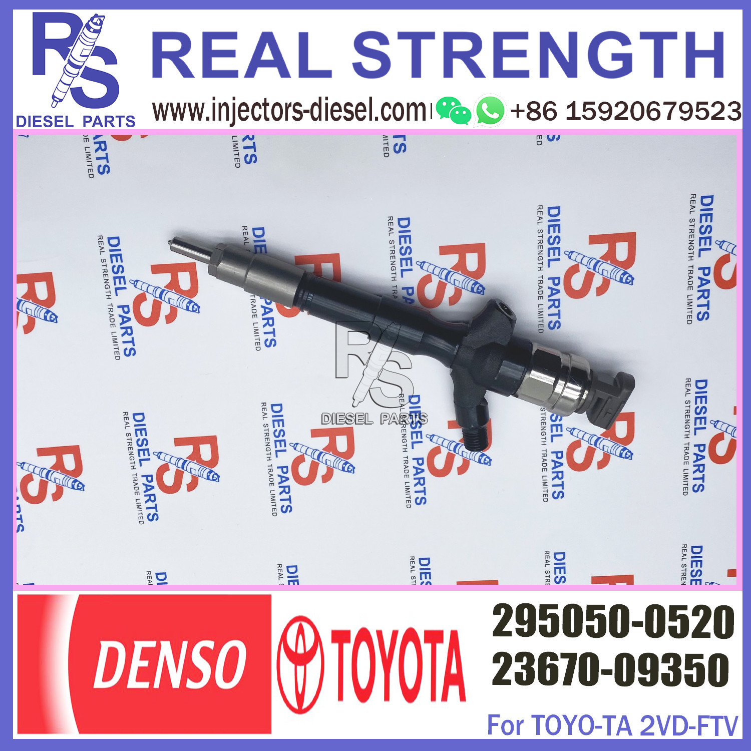 Diesel Common Rail Fuel Injector 23670-0L090 295050-0180 295050-0520 For Toyota Hilux 2KD-FTV