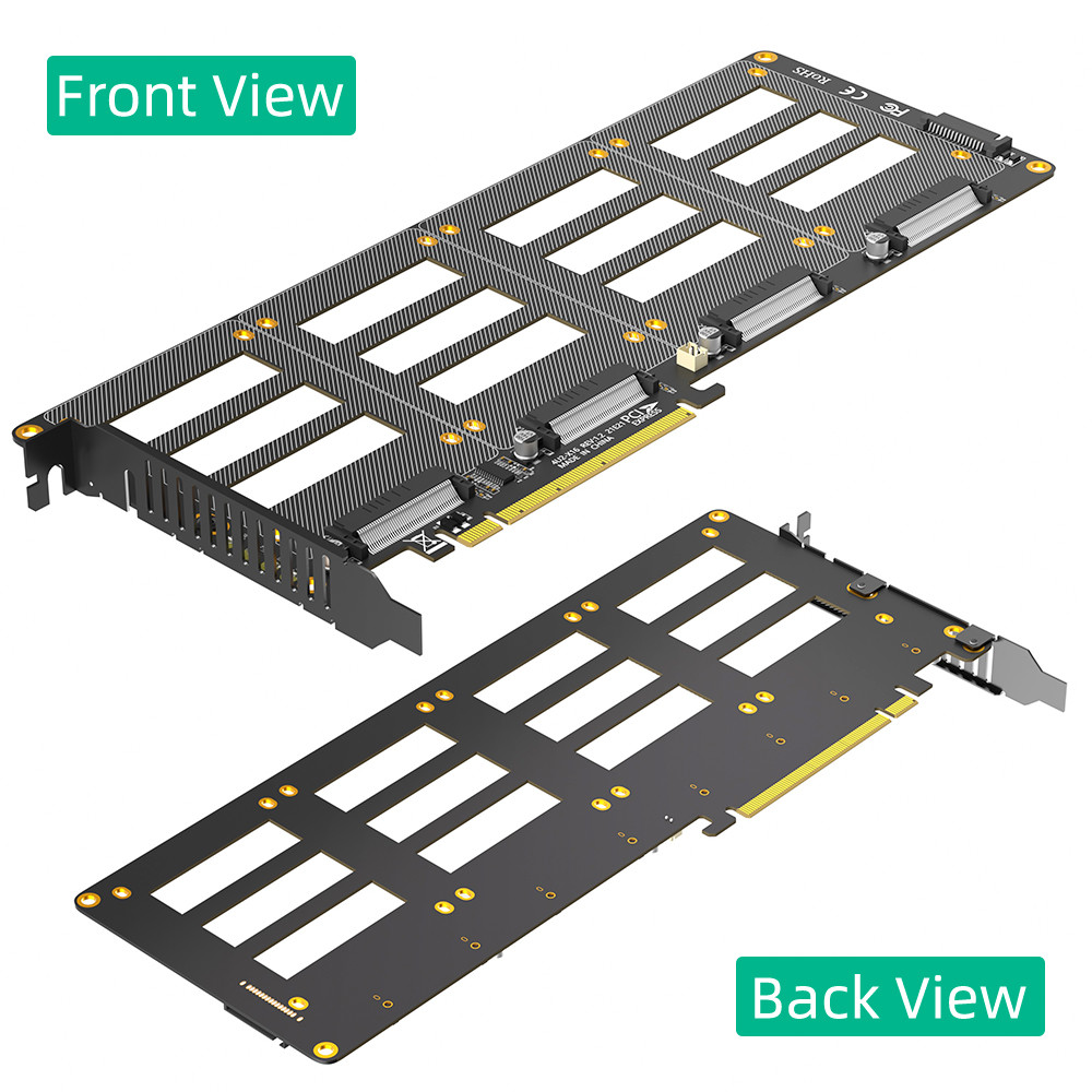 U.2 to PCI-e Riser Adapter PCIe4.0 X16 to 2.5" U.2 (SFF-8639) SSD Expansion Card