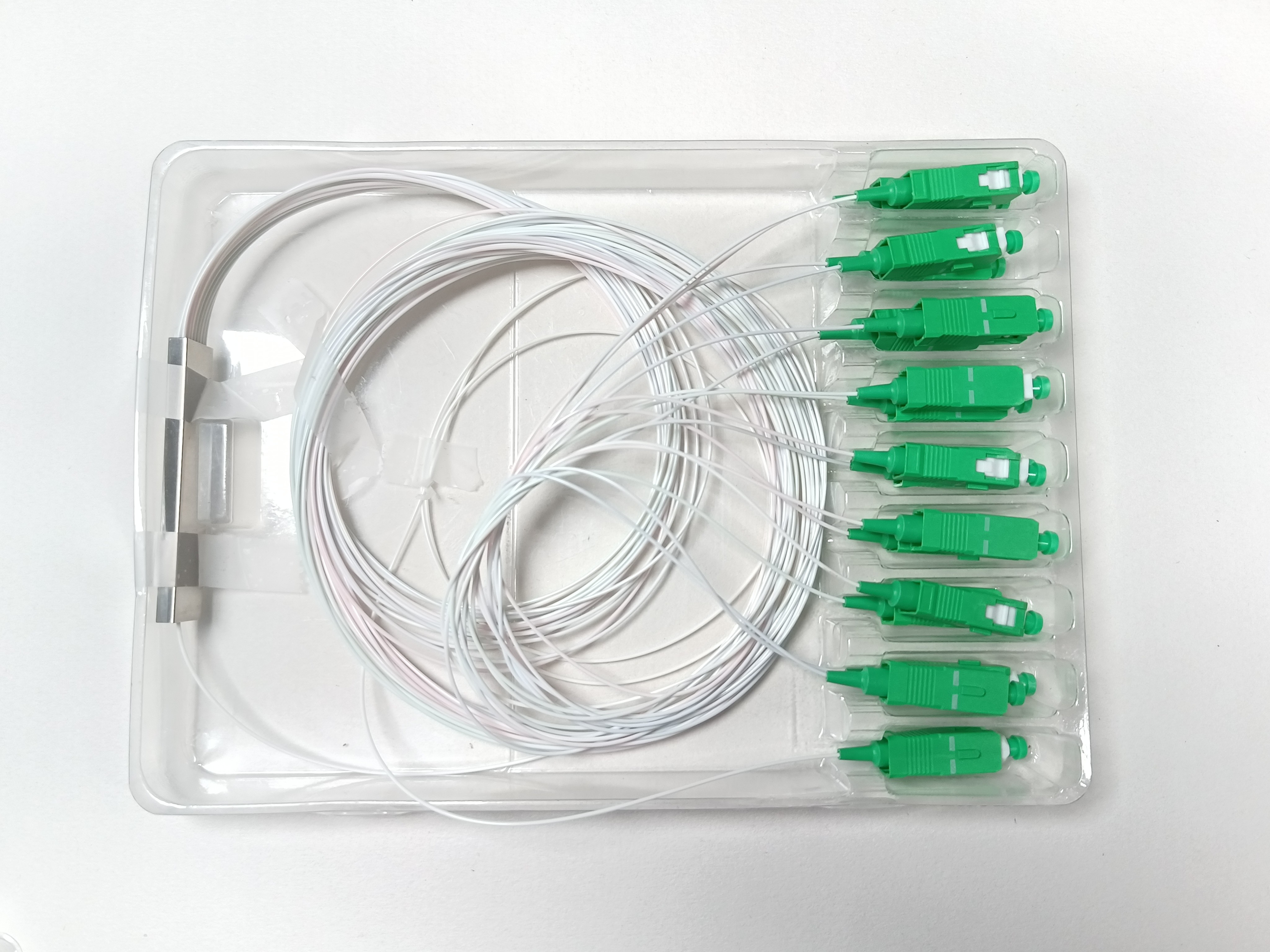 Mini Tube 1x16 Fiber Optical Splitter SCAPC PLC Blister Packing White Color