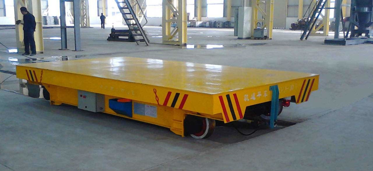 Battery Powered Transfer Cart 6 Tons Stainless Steel Platform Electric Transport Cart