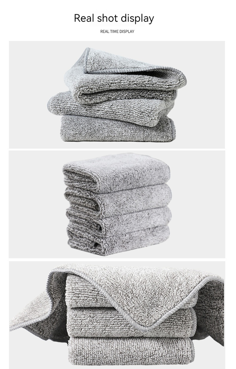 Rectangle Japanese-style Bamboo Charcoal Fiber Dishwashing Cloth Kitchen Oil Removal