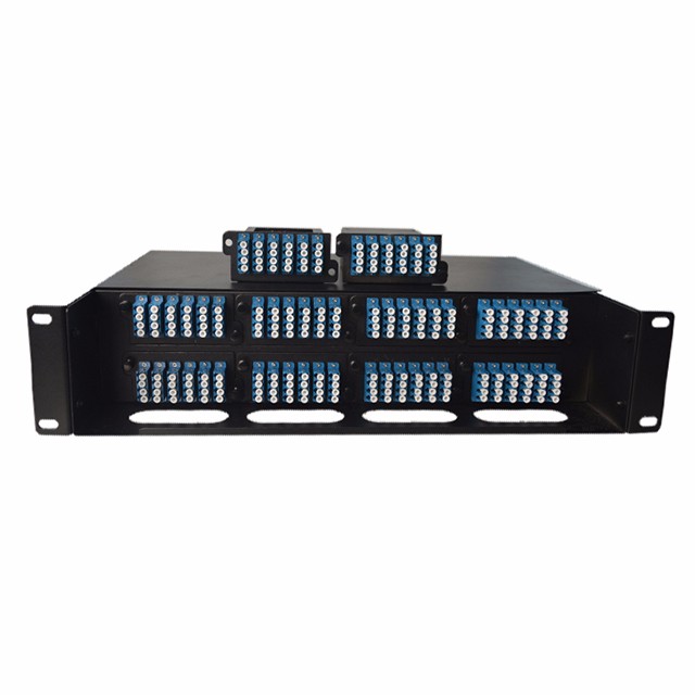 24F 2U 19" 192 Port Duplex LC Mtp Mpo Fiber Patch Panel