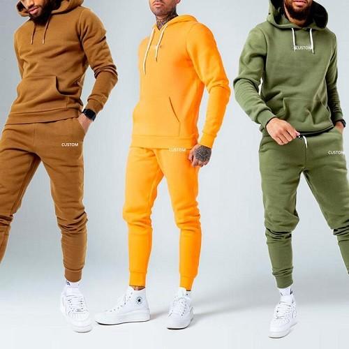 OEM French Terry 100%cotton Plain Hoodie Sweat Pants Unisex Tracksuits