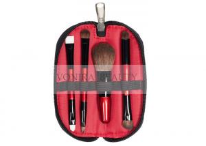 Buy cheap Wine Red Handle Color Mini Travel Makeup Brush Set With Synthetic Hair product