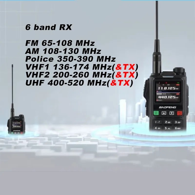 Stable 7.2V Long Range Walkie Talkie VHF UHF UV-18 Multipurpose