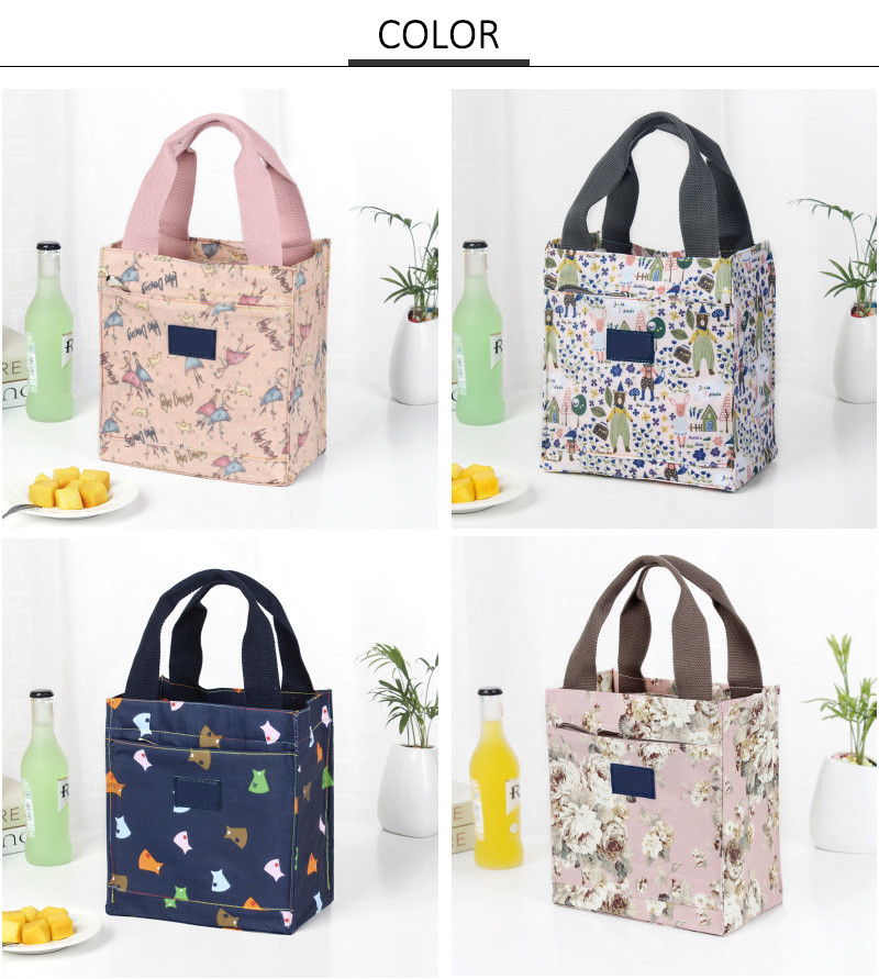 Foldable Minimumism Thermal Insulated Canvas Lunch Bag