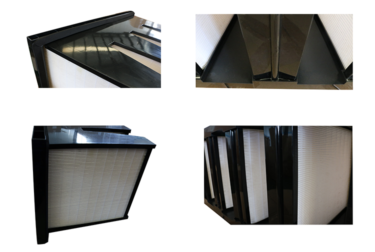 Mini Pleat V Bank Filter 24x12x12 Micro Fiberglass Paper Merv 14 Air Filter