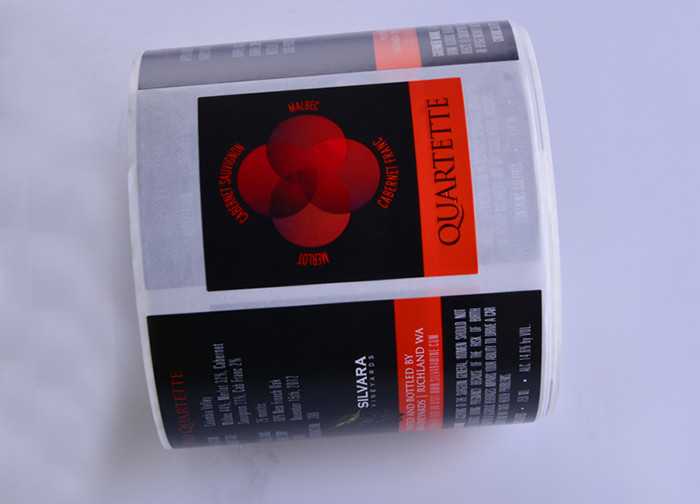 Custom cmyk glossy varnishing spot UV wine bottle packaging sheet roll labels printing